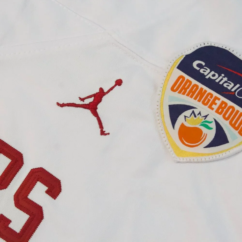 NEW Men's Baker Mayfield Oklahoma Sooners White Orange Bowl Jersey Sz Lg
